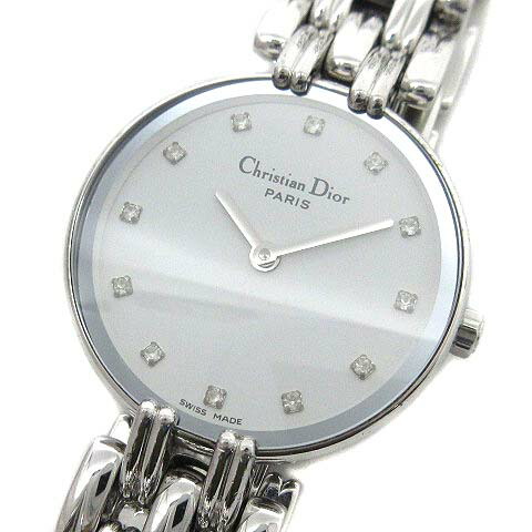 【中古】クリスチャンディオール Christian Dior バギラ クォーツ レディース 腕時計 D44-120 ホワイト 白文字盤 【ベクトル 古着】 260405