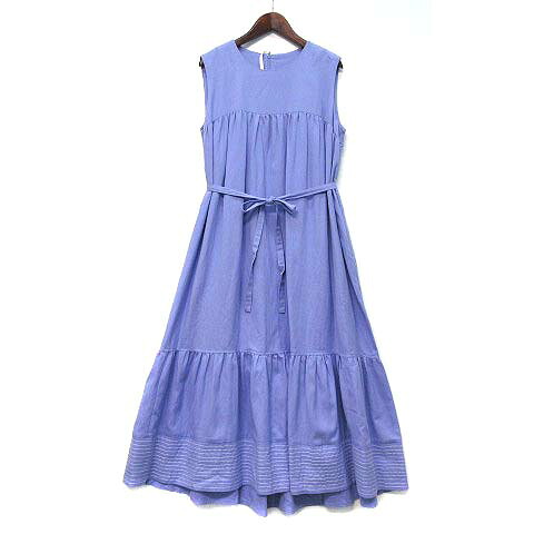 【中古】ミーアアステリズム Mia Asterism リネン 麻混無地 ワンピース ノースリーブ パープル 紫 38 1424538 レディース 【ベクトル 古着】 260408
