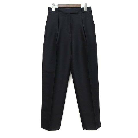 【中古】未使用品 エブール ebure ウール シルク ツイル タック テーパード スラックス パンツ 2024AW ダークネイビー 紺 38 4010600499 レディース 【ベクトル 古着】 260413｜古着 買取＆販売 ベクトルイズム 14,256円