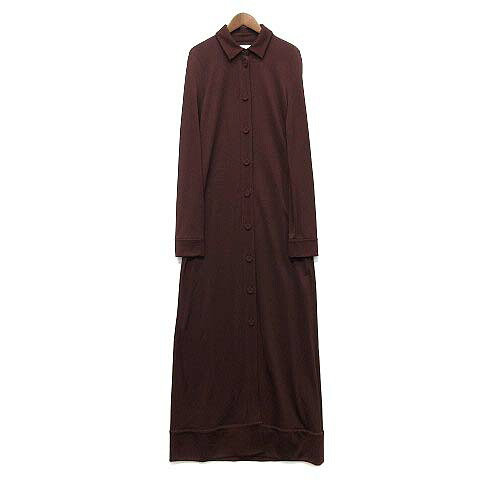 【中古】未当て嵌める品 ジルサンダー JIL SANDER 人絹 伸ばすこと マキシ プルオーバー 衣装 長袖 ロング丈 赤銅色 茶 32 JSWS710301WS39790811 レディース 【ベクター 古着】 260413