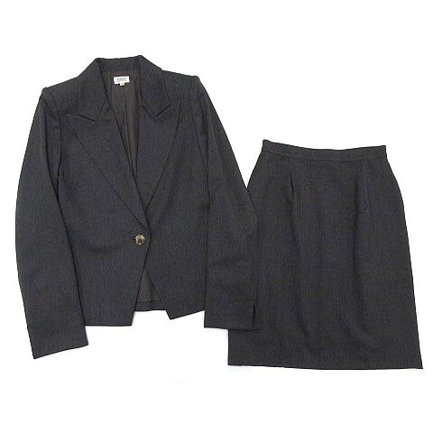 【中古】フォクシー ブティック FOXEY BOUTIQUE スーツ セットアップ ピークドラペル ジャケット スカート チャコールグレー 40 レディース 【ベクトル 古着】 260429｜古着 買取＆販売 ベクトルイズム