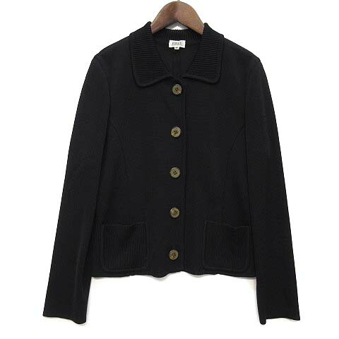 【中古】フォクシー ブティック FOXEY BOUTIQUE ニット ジャージー カーディガン ジャケット 黒 ブラック 40 レディース 【ベクトル 古着】 260422