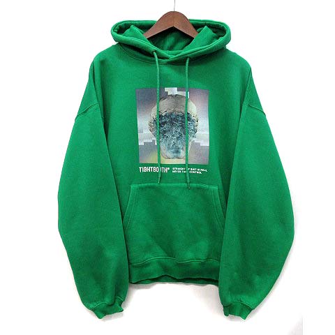 【中古】タイトブース TIGHTBOOTH TBPR 10.6oz 裏起毛 スウェット パーカー プルオーバー GREENERY STATUE HOODIE グリーン 緑 L メンズ 【ベクトル 古着】 260427｜古着 買取＆販売 ベクトルイズム