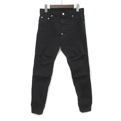 【中古】ディースクエアード DSQUARED2 BLACK BULL 貨物自動車 ジーンズ ズボン下 生やさしい ジョガー デニム S74KB1029 2025SS 黒いこと 黒 42 メンズ 【ベクター 古着】 260427