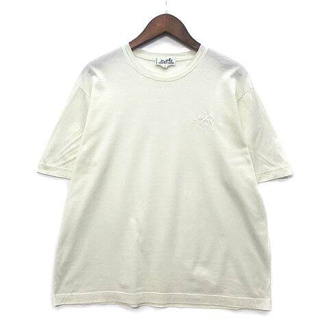 【中古】エルメス HERMES エレファント ロゴ 刺繍 Tシャツ オフホワイト 白 S ☆AA★ レディース 【ベクトル 古着】 260521｜古着 買取＆販売 ベクトルイズム
