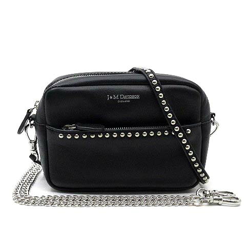 【中古】ジェイ\u0026エムデヴィッドソン J\u0026M Davidson 棒紅 合財袋 スタッズ 2WAY ショルダーバッグ LIPSTICK POUCH WITH STUDS 10125N 黒いこと 黒 レディース 【ベクター 古着】 260524