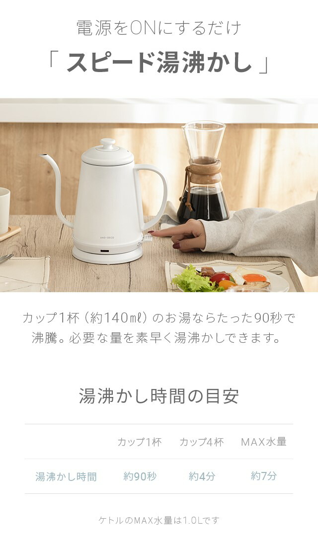 少し豊富な贈り物 電気ケトル ケトル 電気 おしゃれ 送料無料 電気ポット 電気やかん 湯沸かしポット 湯沸しポット 湯沸かしケトル 湯沸かし器  ステンレス コーヒー用 コーヒードリップ 細口 北欧 スリムノズル かわいい fondazionescienzamedica.org