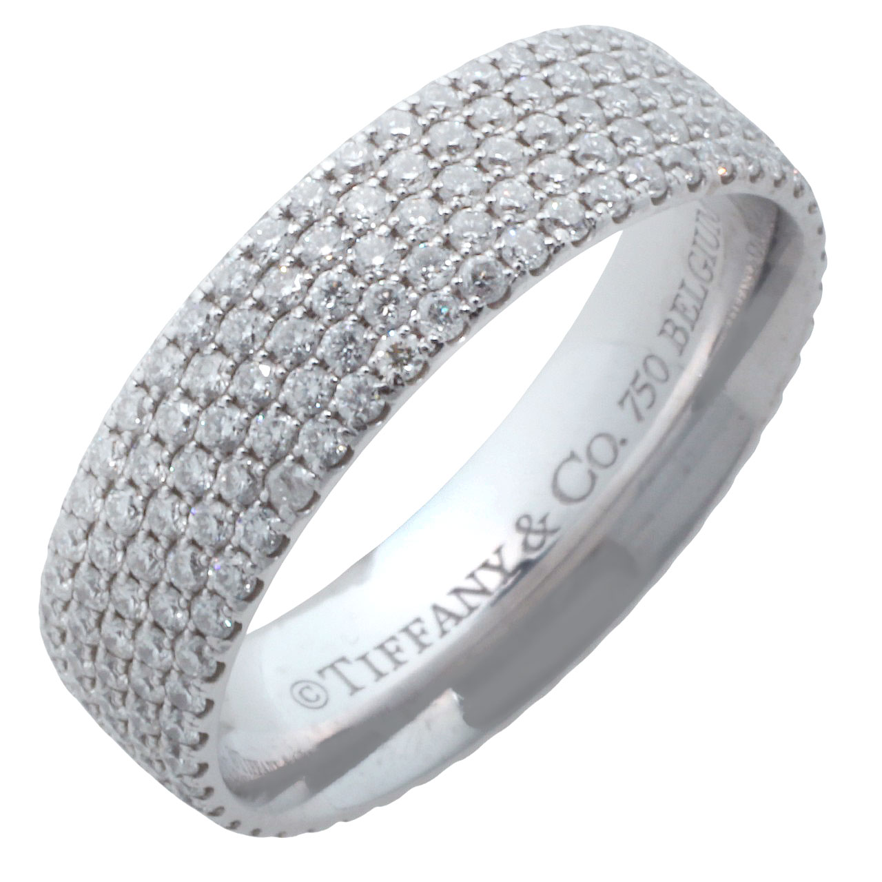 新品仕上げ TIFFANY&Co. ティファニー 750 K18 WG メトロ 5ロウ リング パヴェ ダイヤモンド #8 8号 ホワイトゴールド 指輪 ジュエリー おしゃれ ブランド ブランドジュエリー レディース 母の日 誕生日 プレゼント 送料無料 【中古】