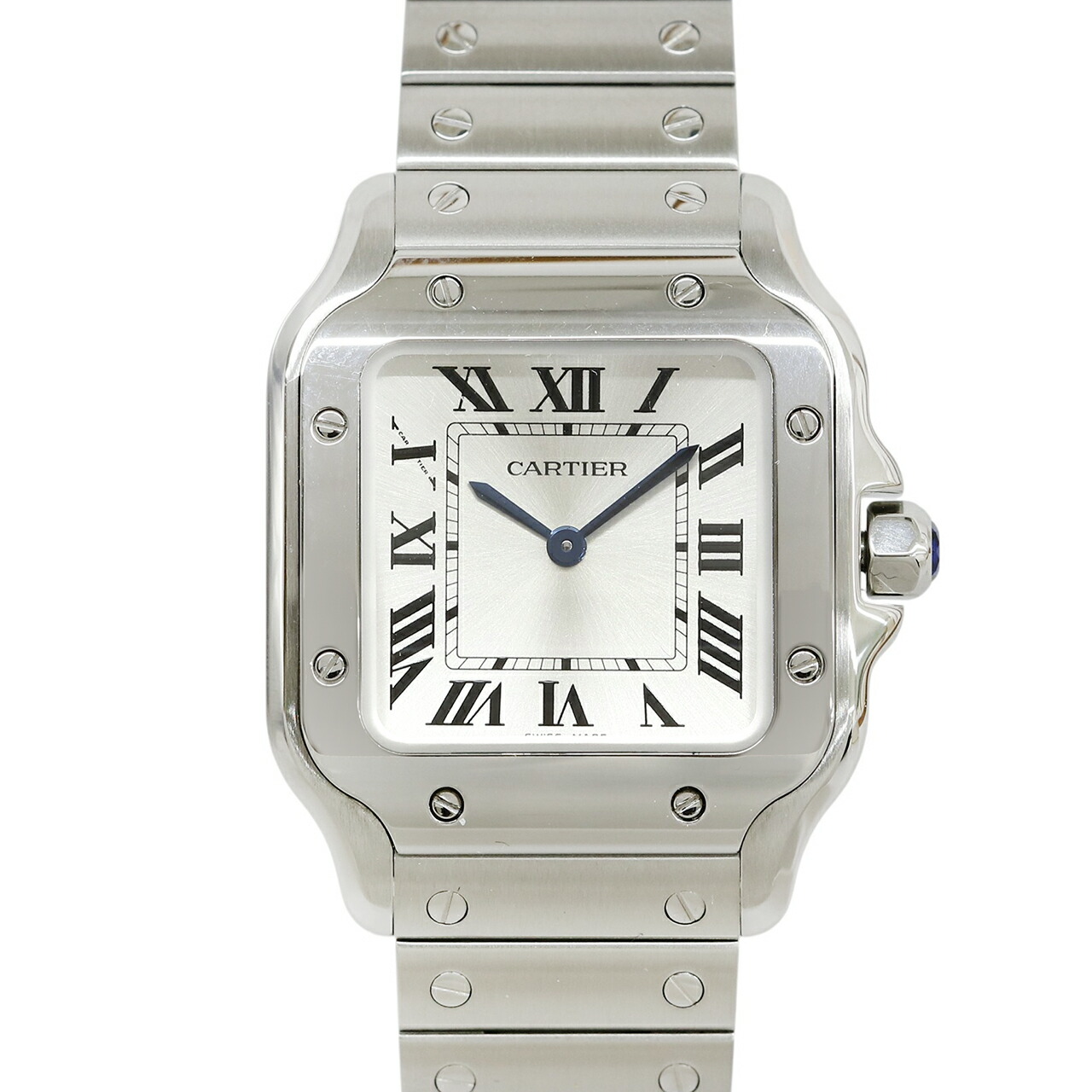 半年間引き受ける 新品入眼 Cartier カルティエ サントス ドゥ カルティエ SM WSSA0082 しろがね色文字記号盤 SS 石英 ウォッチ 時辰儀 今めかしい ブランド名 ブランド名時辰儀 レディース 母の日 生まれ落ちる日 差し上げ物 貨物輸送無料 【中古】
