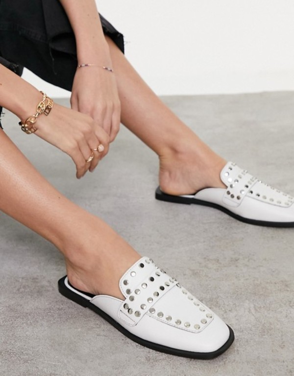 トップショップ レディース スリッポン ローファー シューズ Topshop Lotus Studded Loafer In Off White White Psicologosancora Es