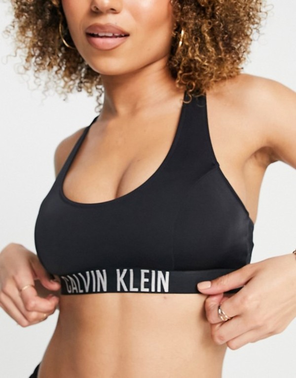 カルバンクライン レディース トップのみ 水着 Calvin Klen Logo Crop Bikini Top In Black Black Antaraglobal Org