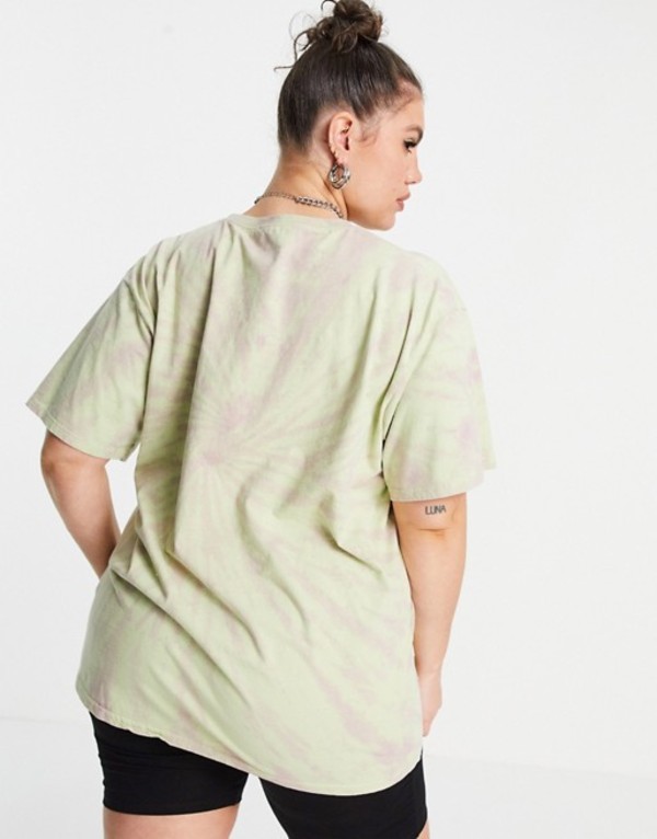 ニューガールオーダー レディース シャツ トップス New Girl Order Curve Oversized T Shirt In Tie Dye Mushroom Print Green Multi Rvcconst Com