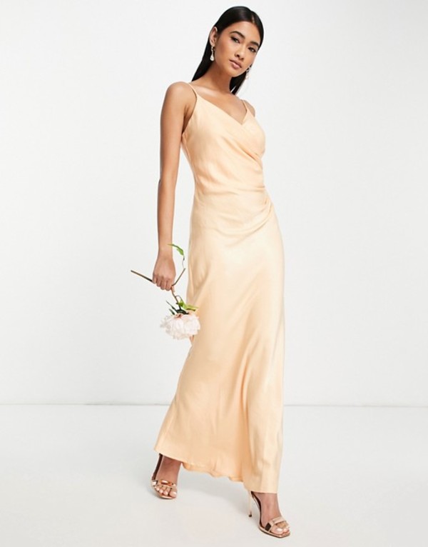 メーカーから直送 楽天市場 ヴィラ レディース ワンピース トップス Vila Bridesmaid Cami Maxi Dress With Ruching In Apricot Satin Apricot Ice Revida 楽天市場店 上質仕様 Livinginmalta Com