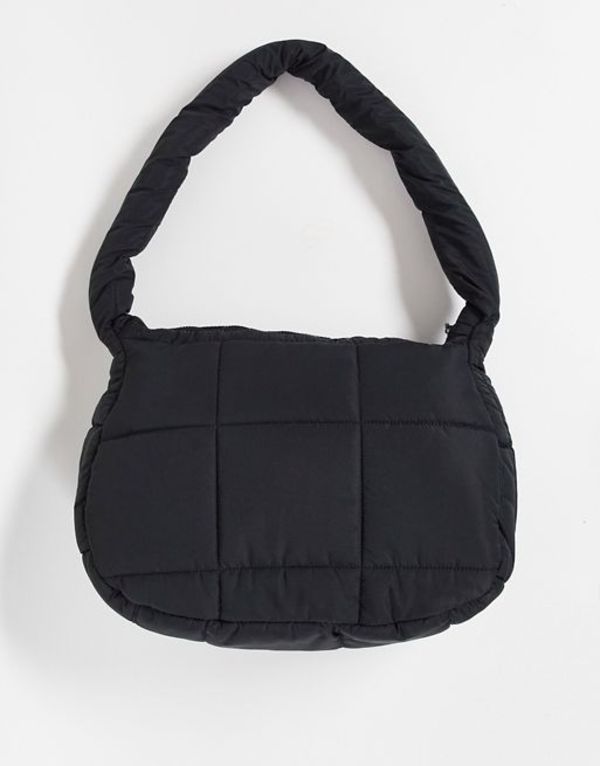 エイソス メンズ ボディバッグ・ウエストポーチ バッグ ASOS DESIGN oversized sling bag in black nylon Black