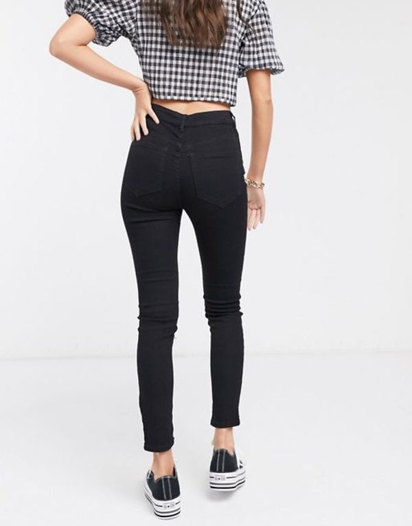 プルアンドベアー レディース レギンス ボトムス PullBear high rise ultra skinny jeans in black Black