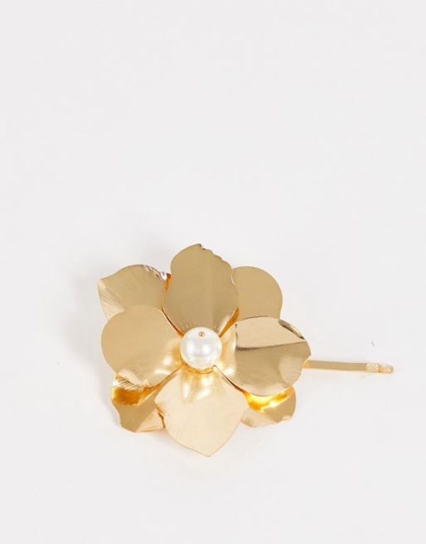 エイソス レディース ヘアアクセサリー アクセサリー ASOS DESIGN hair clip in large flower design in gold tone Multi