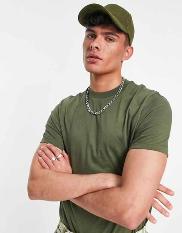 エイソス メンズ Tシャツ トップス ASOS DESIGN t-shirt with crew neck in khaki Olive night