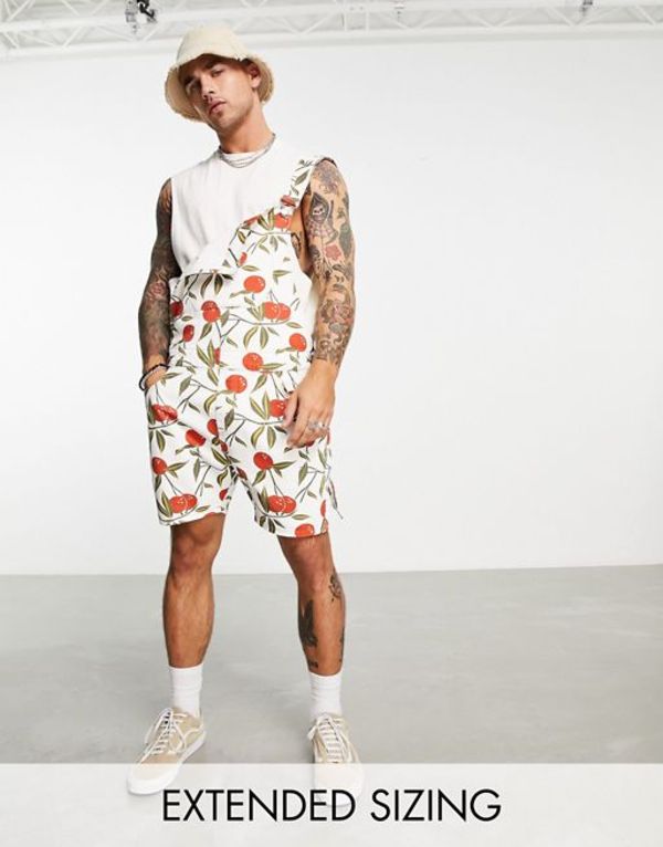 エイソス メンズ カジュアルパンツ ボトムス ASOS DESIGN short overalls with fruit print Multi