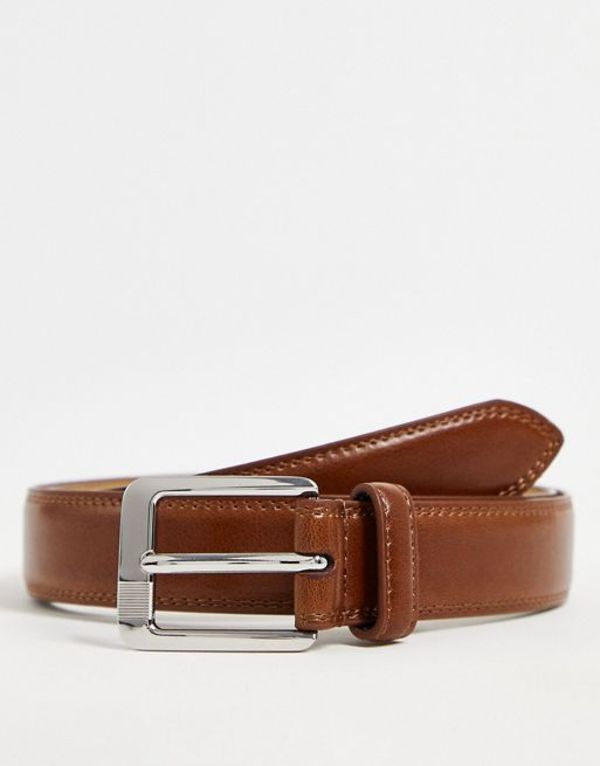 リバーアイランド メンズ BROWN Island River belt brown buckle in stripe アクセサリー ベルト 多様な  ベルト