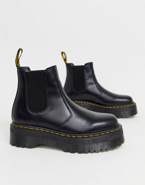 ブランド品 ドクターマーチン メンズ ブーツ レインブーツ シューズ Dr Martens 2976 Quad Platform Chelsea Boots In Black Black