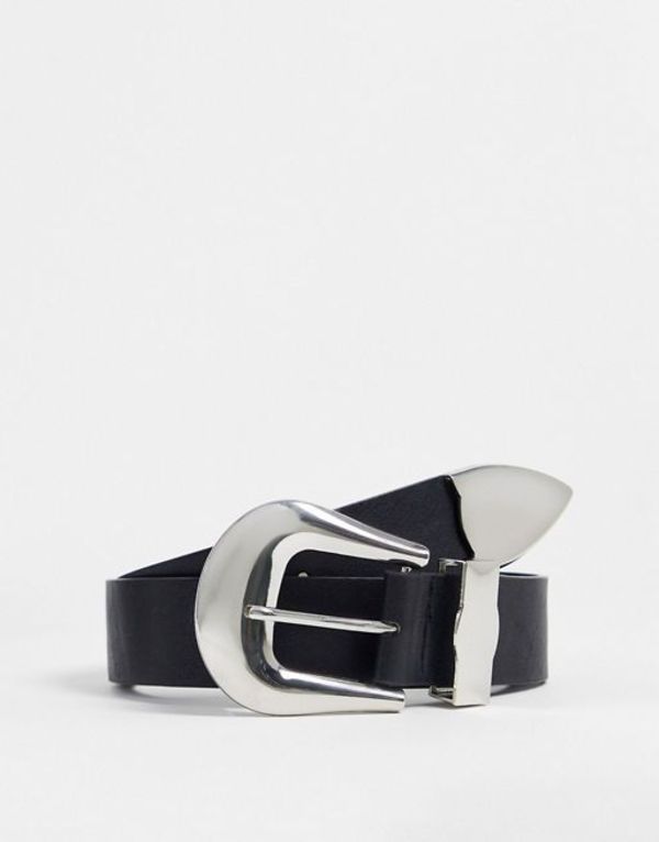 マイアクセサリーズ レディース ベルト アクセサリー My Accessories London Exclusive minimal western waist and hip jeans belt in black Black