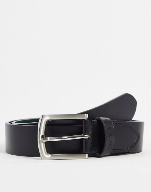 ジャンニ フェロー メンズ ベルト アクセサリー Gianni Feraud leather belt in black with rounded silver buckle Black