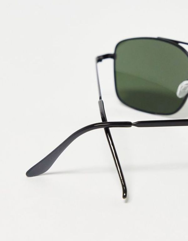 セブンエックス メンズ サングラス アイウェア アクセサリー SVNX classic double bridge aviator sunglasses  in black Black 10周年記念イベントが