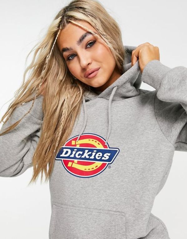 ディッキーズ レディース パーカー・スウェット アウター Dickies Horseshoe icon Logo hoodie in gray Grey