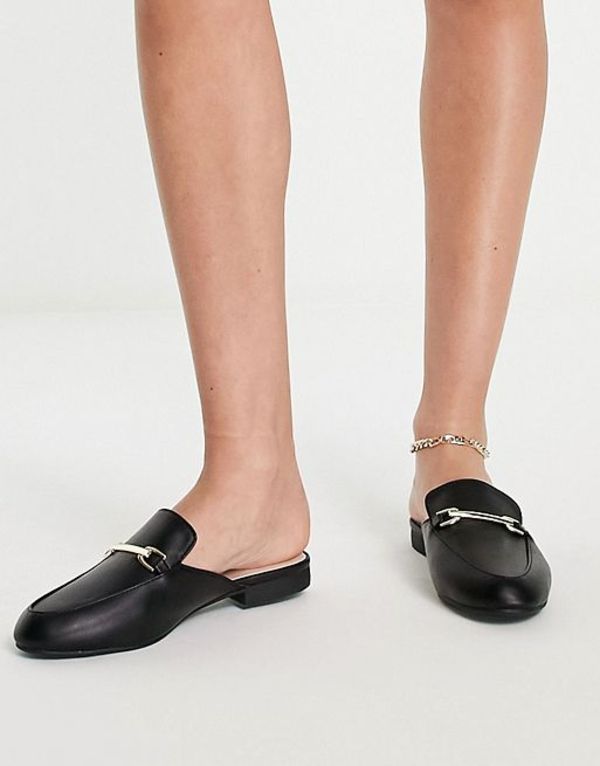 キューピッド レディース スリッポン ローファー シューズ QUPID metal trim loafers in black Black  毎日がバーゲンセール