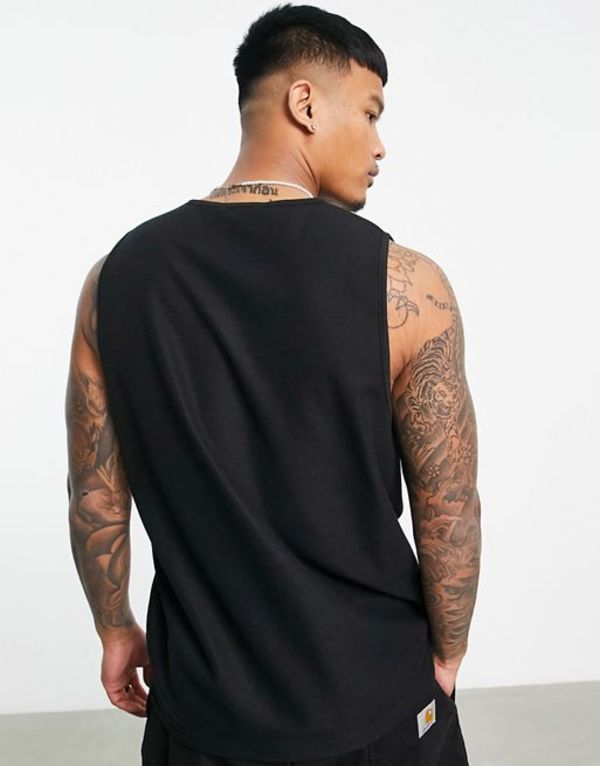 61 Off トップマン メンズ タンクトップ トップス Topman Oversized Textured Tank Top With Berlin Print In Black Black Smartpipe Com Br