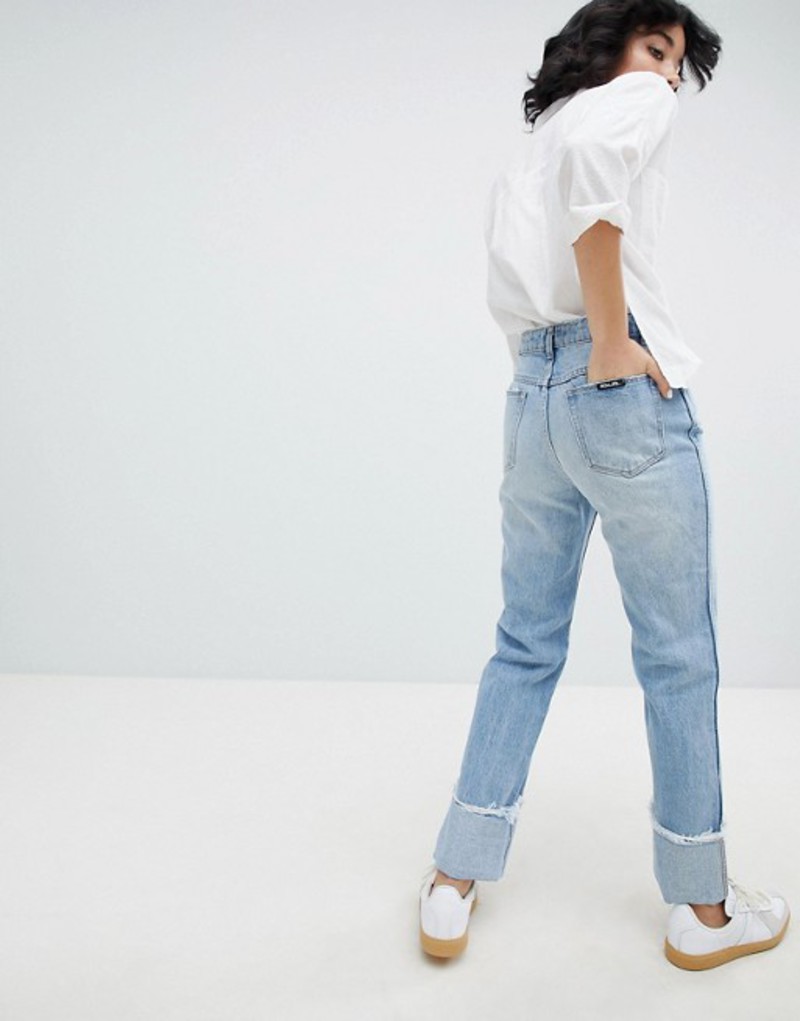 楽天市場 ロラス レディース デニムパンツ ボトムス Rolla S Original Straight Jean With Turn Up Hems Turn Up Worn Revida 楽天市場店