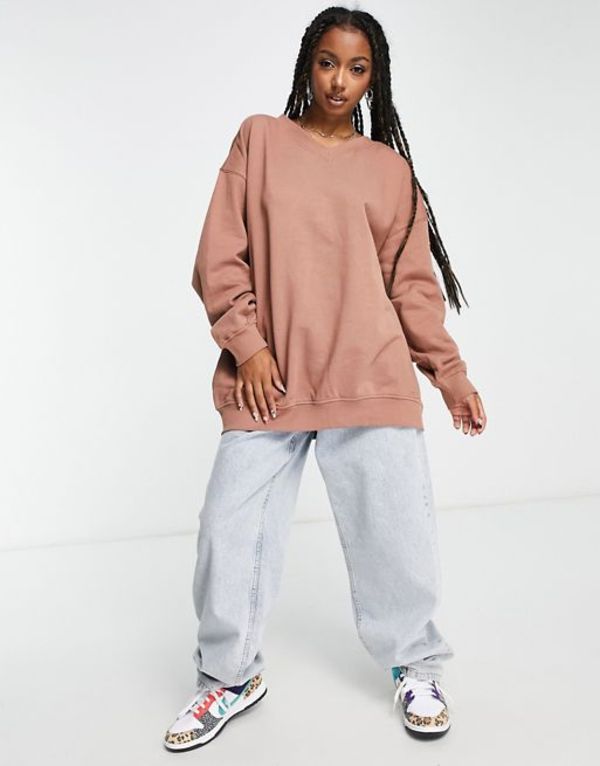 ウィークデイ レディース ニット・セーター アウター Weekday Oversized V-Neck Sweater in light brown LIGHT BROWN