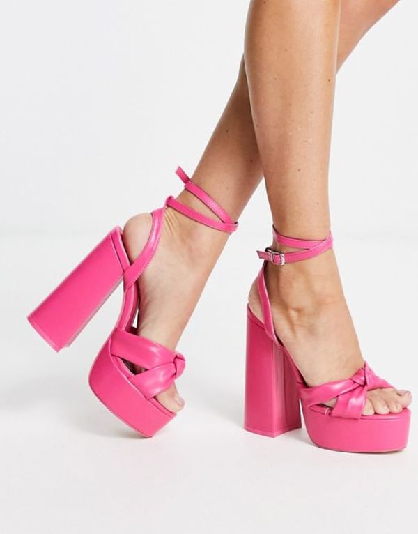 洗濯機可 パブリックデザイア レディース ヒール シューズ Public Desire Exclusive Verona platform high  heel sandals in rose gold - シューズ