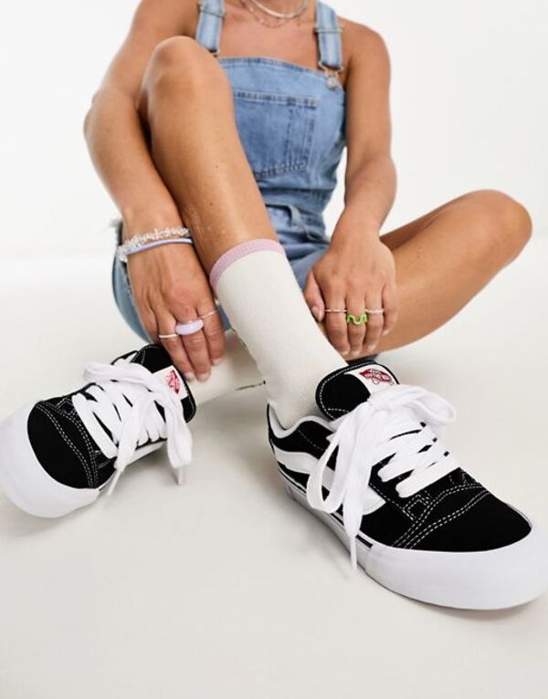 バンズ レディース シューズ スニーカー Vans Knu Skool and Black ブラック