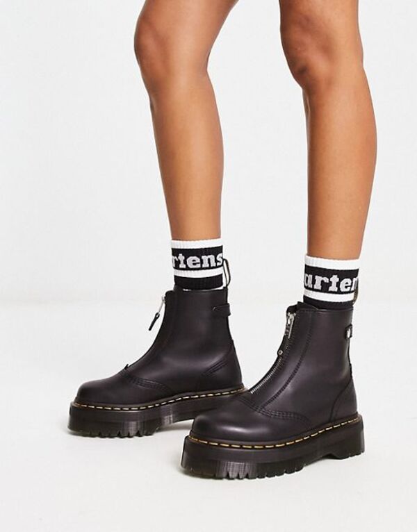 ドクターマーチン レディース シューズ ブーツ・レインブーツ Dr Martens Jetta zip quad boots BLACK SENDAL ブラック|ReVida 店