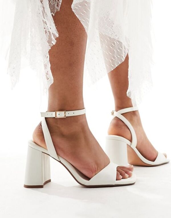 エイソス レディース シューズ サンダル ヒール ASOS DESIGN Hotel barely there block heeled sandals IVORY アイボリー