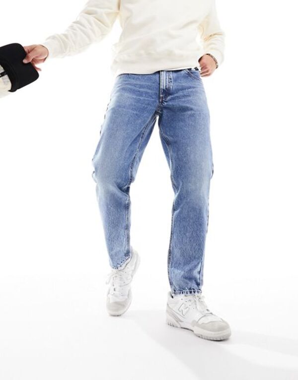 エイソス メンズ ボトムス デニムパンツ ジーンズ ASOS DESIGN classic rigid jeans in mid wash Mid wash blue ブルー