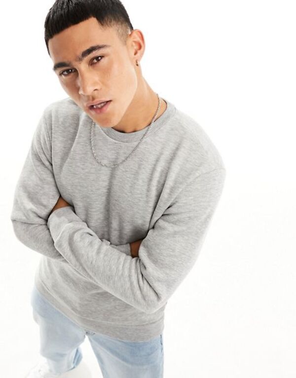 オンリーアンドサンズ メンズ アウター パーカー・スウェット クルーネック スウェット シャツ Only \u0026 Sons crewneck sweatshirt Light gray melange グレー