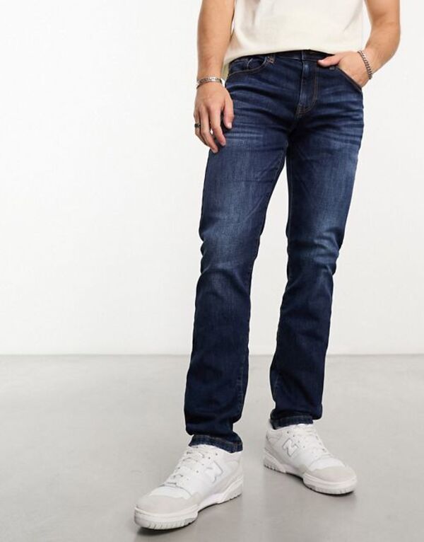 オンリーアンドサンズ メンズ ボトムス ジーンズズボン下 レギュラー填まる デニム Only \u0026 Sons weft regular fit stretch jeans インチ dark wash Dark Blue Denim ジーンズ
