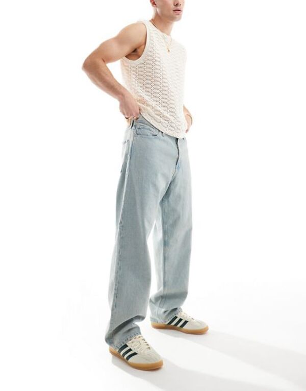 手玉 アンド ジョーンズ メンズ ボトムス ジーンズズボン下 デニム Jack \u0026 Jones Alex baggy fit jeans インチ light blue wash Blue Denim ジーンズ メンズファッション-ズボン・パンツ