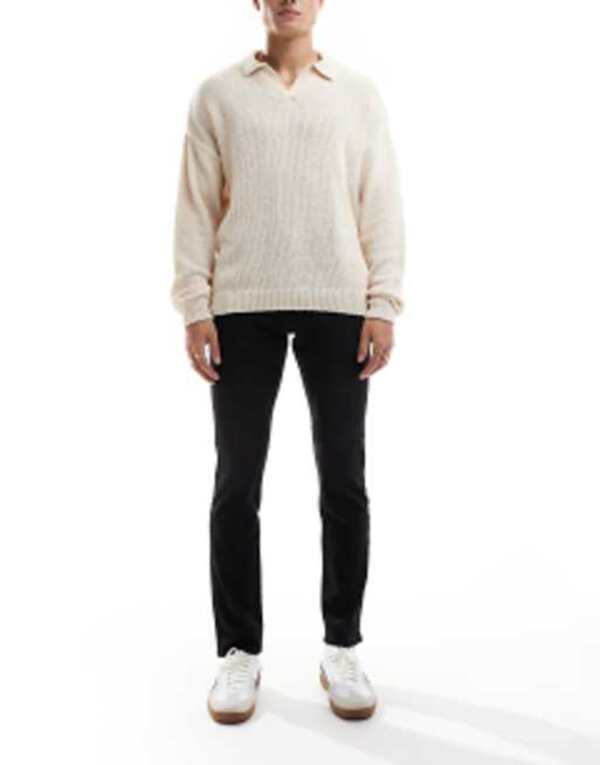 オンリーアンドサンズ メンズ ボトムス デニムパンツ レギュラーフィット ジーンズ ONLY & SONS weft regular fit jeans Black Denim ブラック