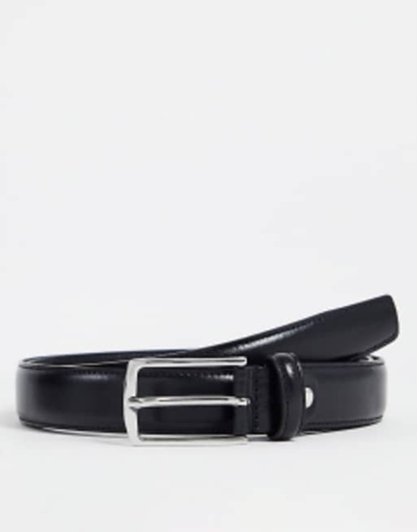ジャック アンド ジョーンズ メンズ アクセサリー ベルト レザー Jack & Jones premium leather belt Black ブラック|ReVida 店