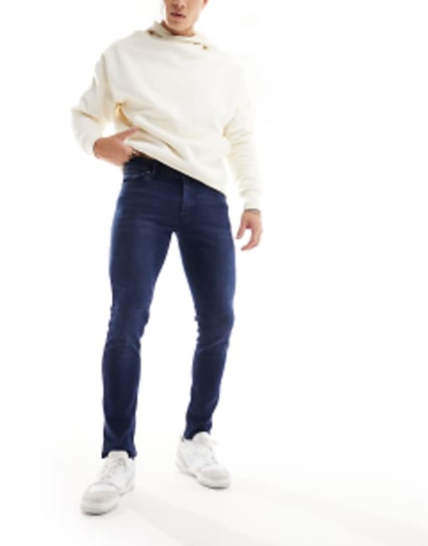 ジャック アンド ジョーンズ メンズ ボトムス デニムパンツ スリムフィット ジーンズ Jack & Jones Essentials Glenn slim fit jeans in indigo Blue Denim デニム｜ReVida 店