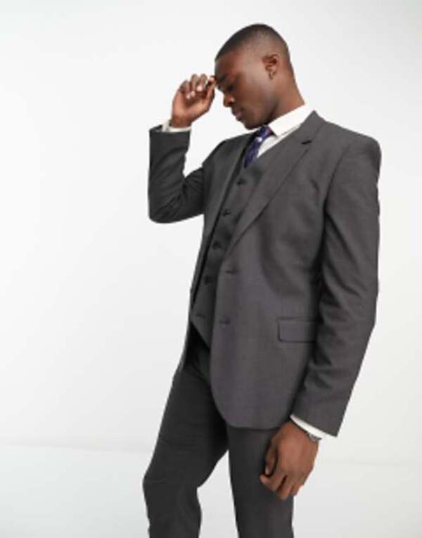 エイソス メンズ アウター ジャケット・ブルゾン ジャケット ASOS DESIGN slim suit jacket in charcoal CHARCOAL チャコール