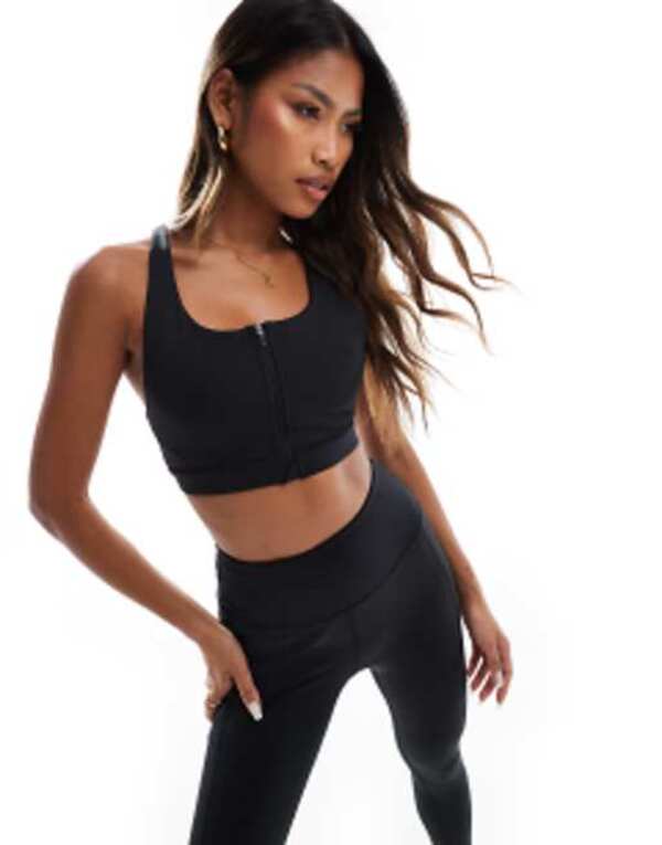 エイソス レディース アンダーウェア ブラジャー ASOS 4505 Icon zip front high support sports bra Black ブラック 10,124円