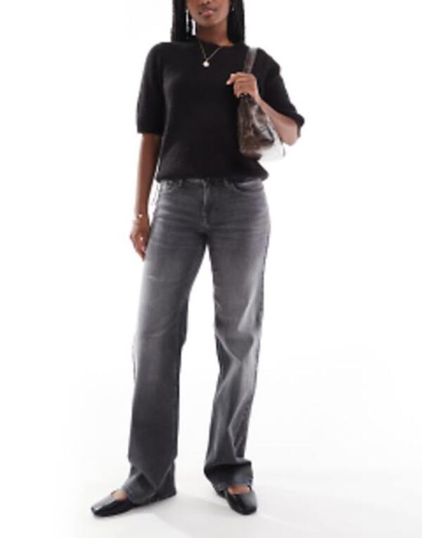 オンリー レディース ボトムス デニムパンツ ワイドレッグ ローライズ ジーンズ ONLY Judy low rise wide leg jeans Gray Denim グレー｜ReVida 店