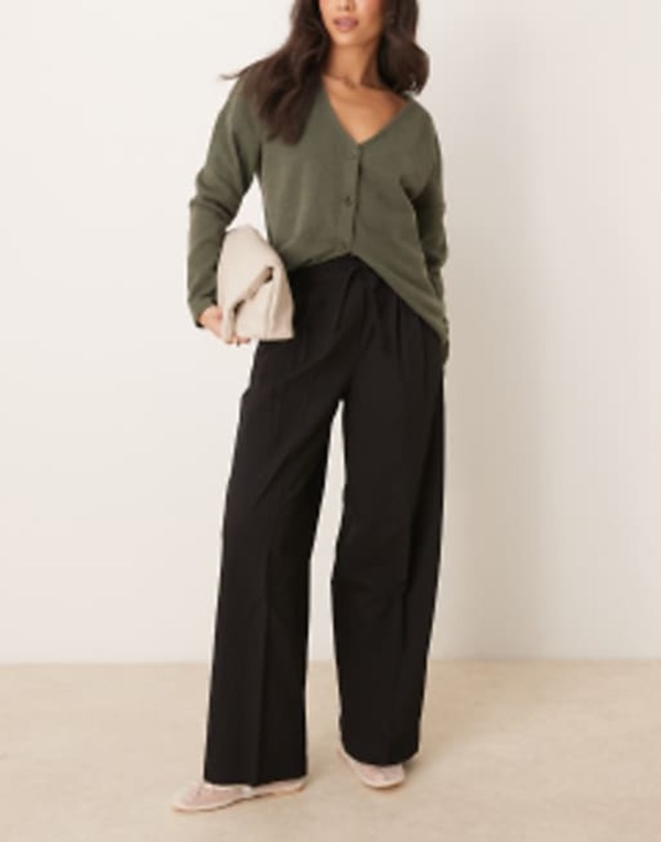 エイソス レディース ボトムス カジュアルパンツ パンツ ASOS DESIGN tailored pull-on pants Black ブラック