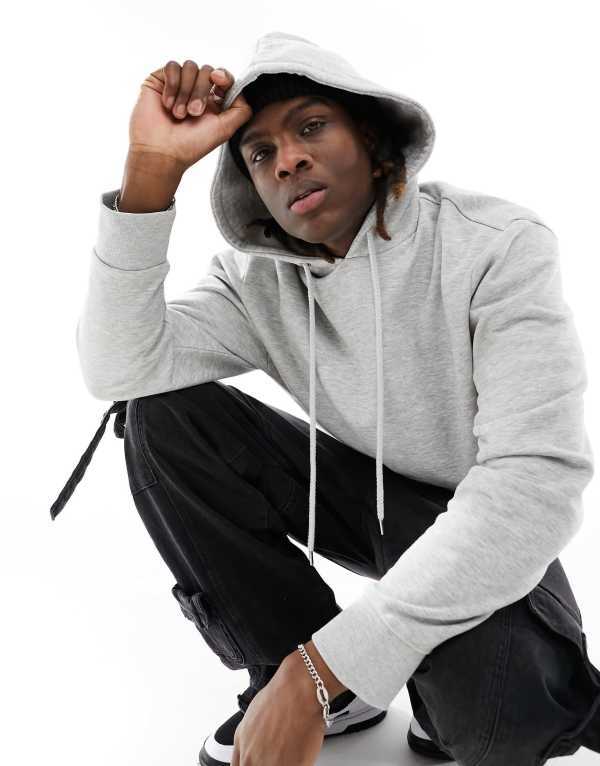 コルージョン メンズ アウター パーカー・スウェット パーカー COLLUSION hoodie marl Gray グレー