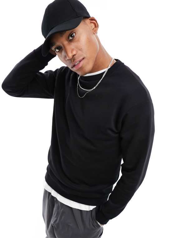 ジャック アンド ジョーンズ メンズ アウター パーカー・スウェット スウェット シャツ Jack \u0026 Jones oversized sweatshirt Black ブラック