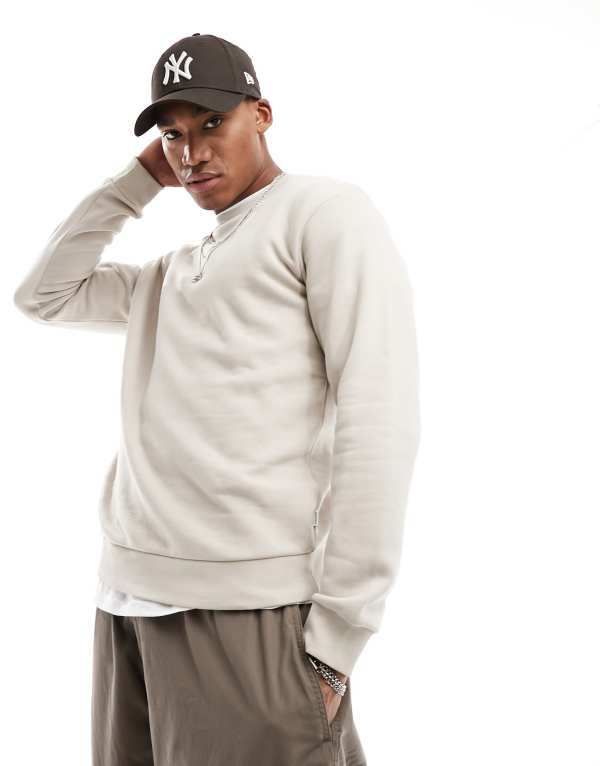 ジャック アンド ジョーンズ メンズ アウター パーカー・スウェット スウェット シャツ Jack \u0026 Jones oversized sweatshirt Moonbeam ベージュ